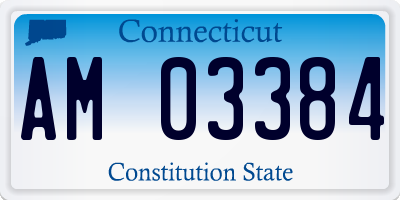 CT license plate AM03384