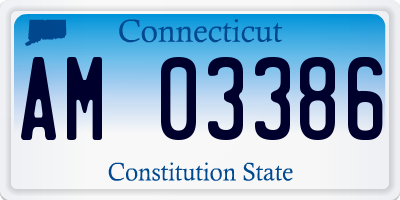 CT license plate AM03386