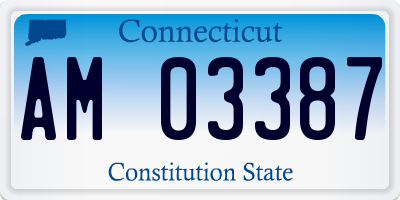 CT license plate AM03387