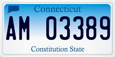 CT license plate AM03389