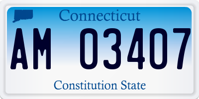 CT license plate AM03407