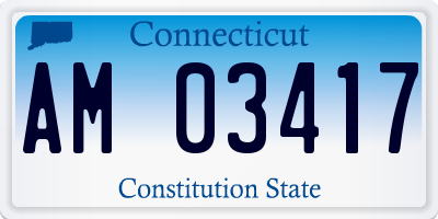 CT license plate AM03417