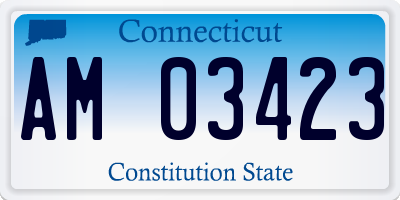 CT license plate AM03423