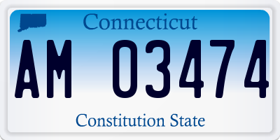 CT license plate AM03474