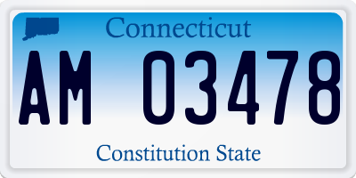 CT license plate AM03478