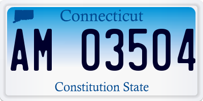 CT license plate AM03504