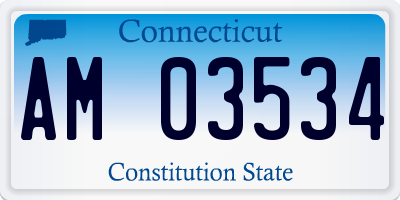 CT license plate AM03534
