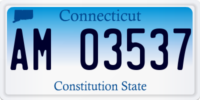 CT license plate AM03537