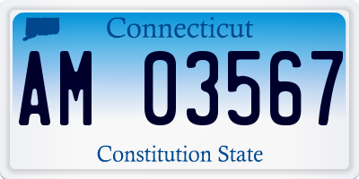 CT license plate AM03567