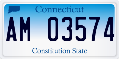 CT license plate AM03574