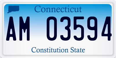 CT license plate AM03594