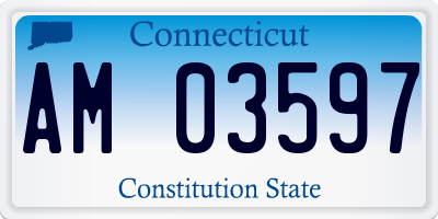 CT license plate AM03597