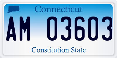 CT license plate AM03603