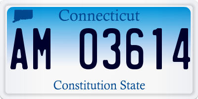CT license plate AM03614