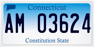 CT license plate AM03624