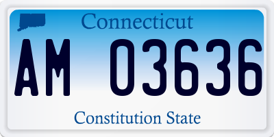 CT license plate AM03636