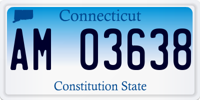 CT license plate AM03638