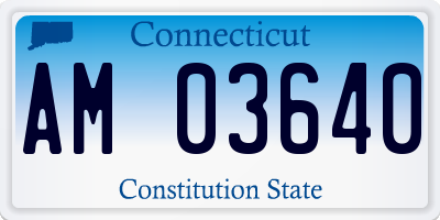 CT license plate AM03640