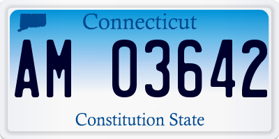 CT license plate AM03642