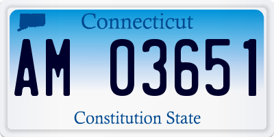 CT license plate AM03651