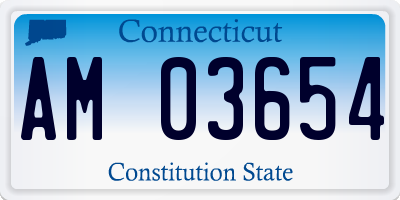 CT license plate AM03654