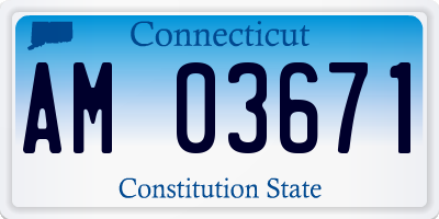 CT license plate AM03671