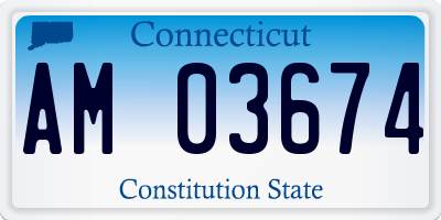 CT license plate AM03674
