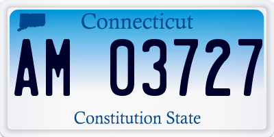 CT license plate AM03727