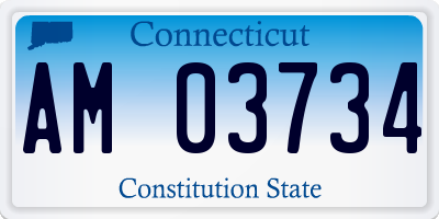 CT license plate AM03734