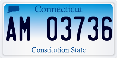 CT license plate AM03736