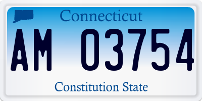 CT license plate AM03754