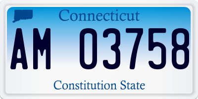 CT license plate AM03758