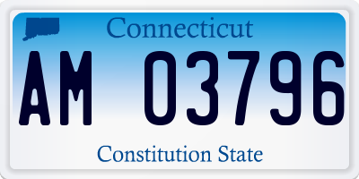 CT license plate AM03796