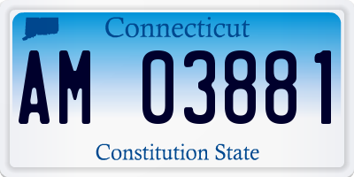 CT license plate AM03881