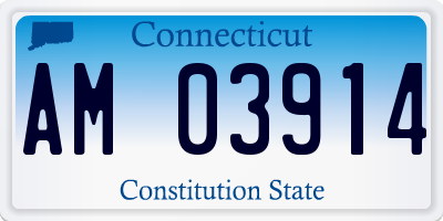 CT license plate AM03914
