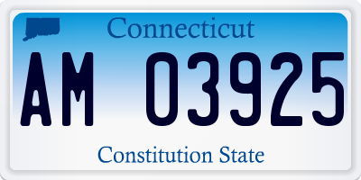 CT license plate AM03925