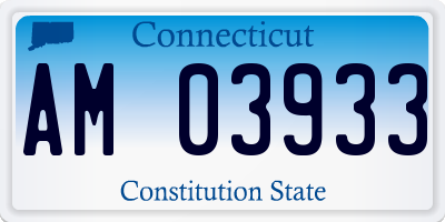 CT license plate AM03933
