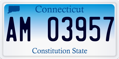 CT license plate AM03957