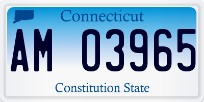 CT license plate AM03965