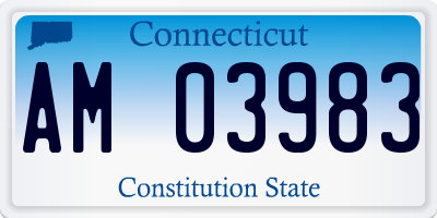 CT license plate AM03983