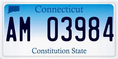 CT license plate AM03984