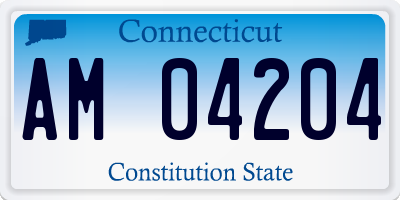 CT license plate AM04204