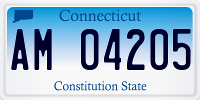 CT license plate AM04205