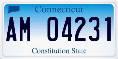 CT license plate AM04231