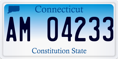 CT license plate AM04233