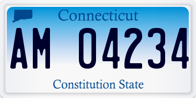 CT license plate AM04234