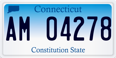 CT license plate AM04278