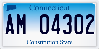 CT license plate AM04302