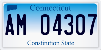 CT license plate AM04307