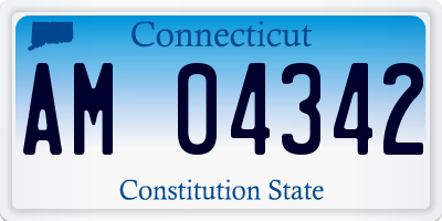 CT license plate AM04342